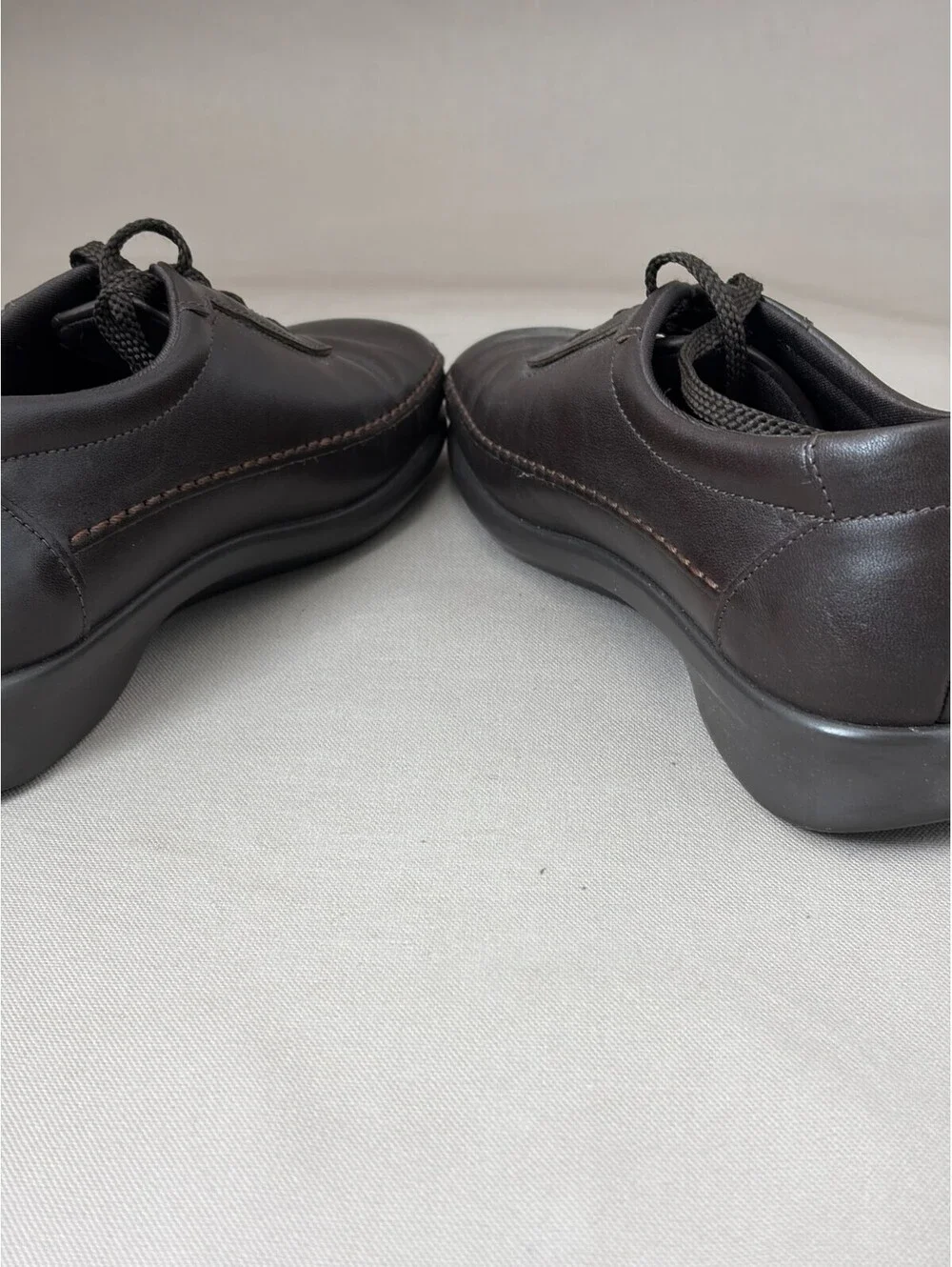 SAS Free Time Womens 6.5 M Brown Leather Comfort Walking Shoes Made in USA